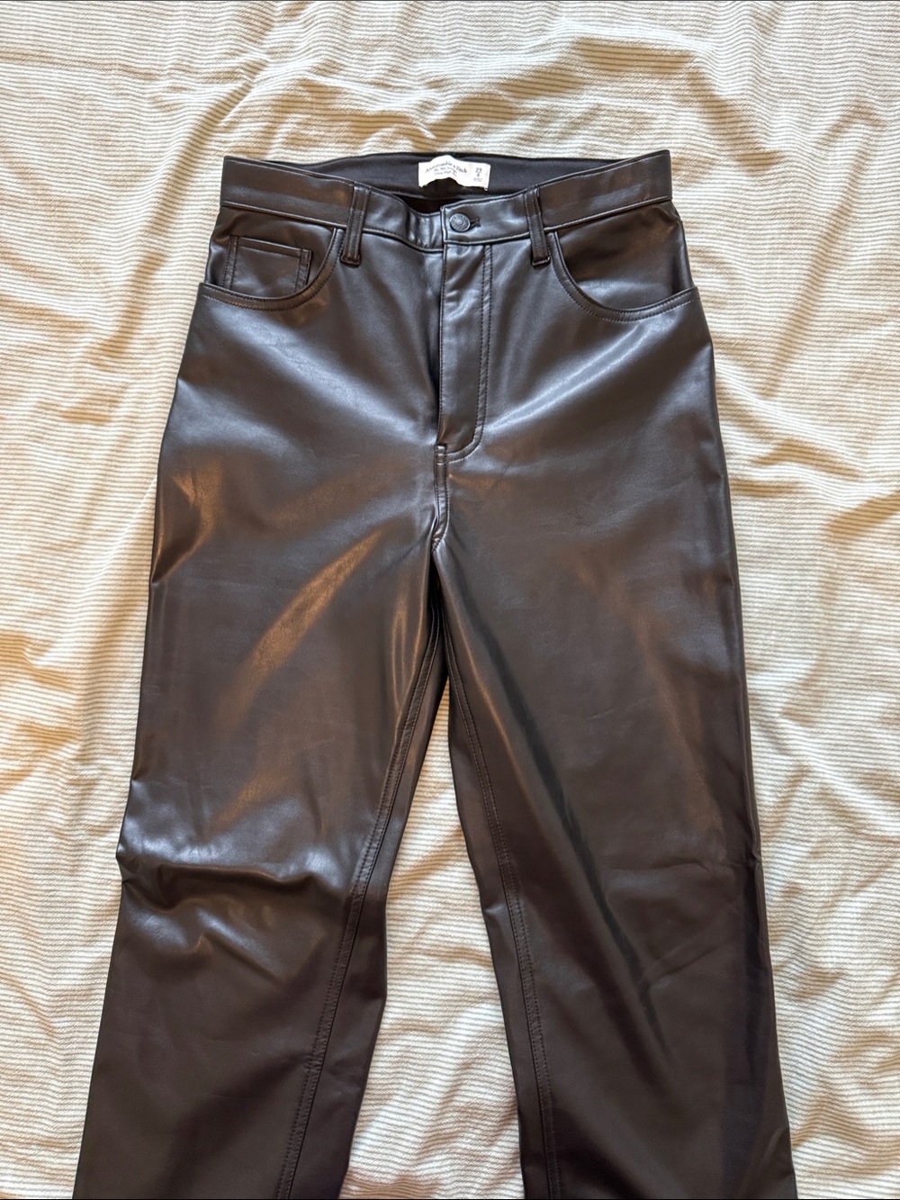 Men's Faux Leather Jeans — Black